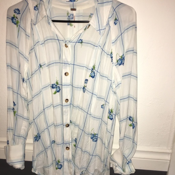 Free People botanical slouchy button up shirt - Picture 6 of 8